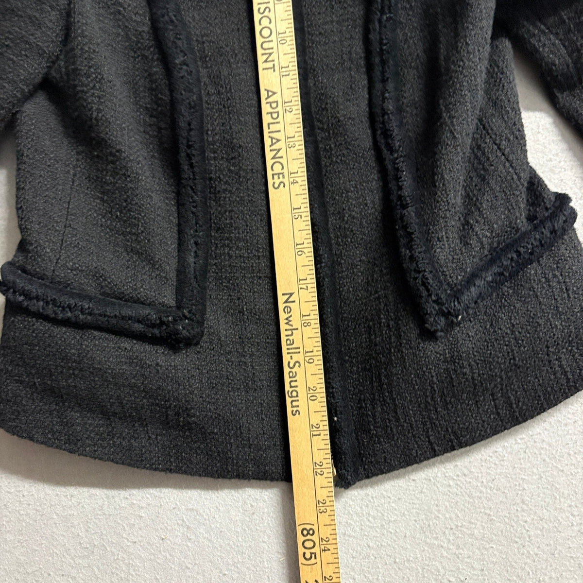 Karl Lagerfeld Paris Tweed Jacket Womens 4 Black Full Zip Cotton Blend Blazer