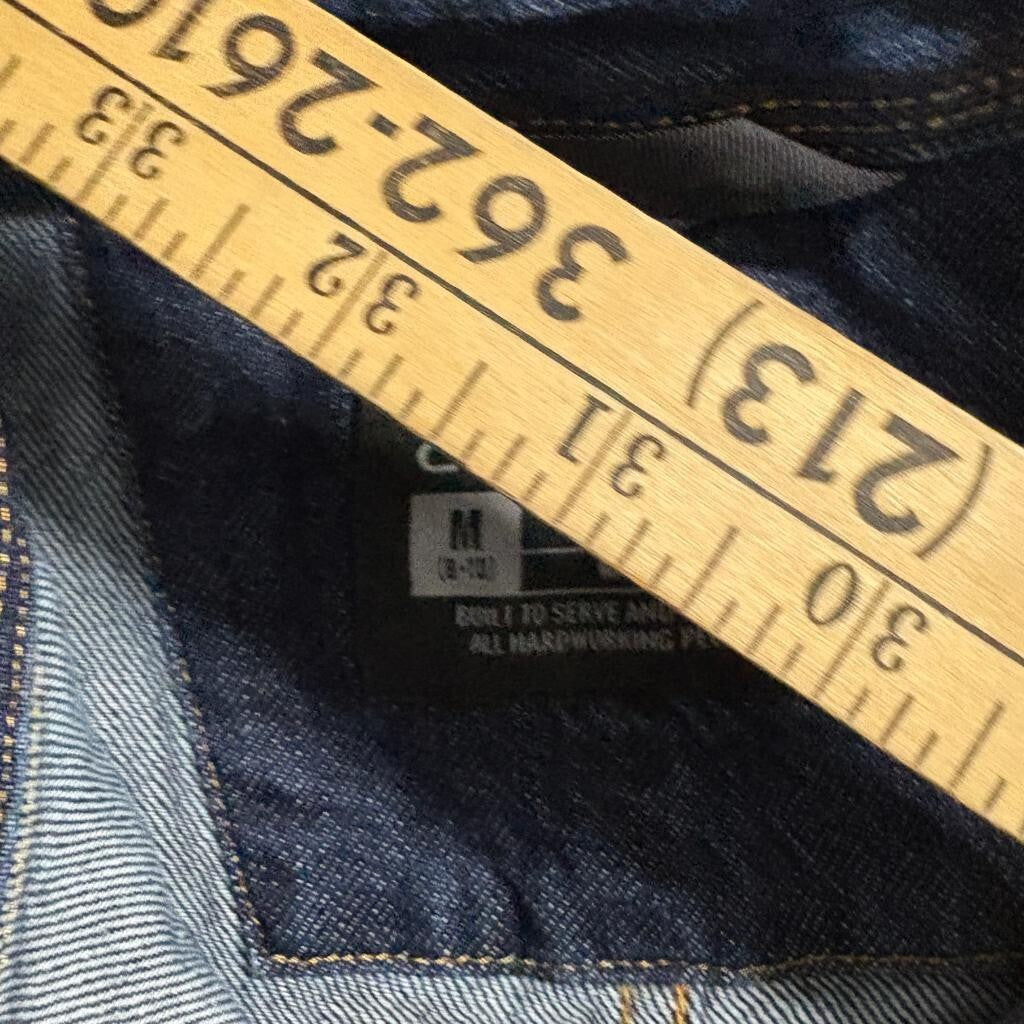 Carhartt Denim Button Down Shirt Womens Medium Blue Jean Workwear Relaxed Fit