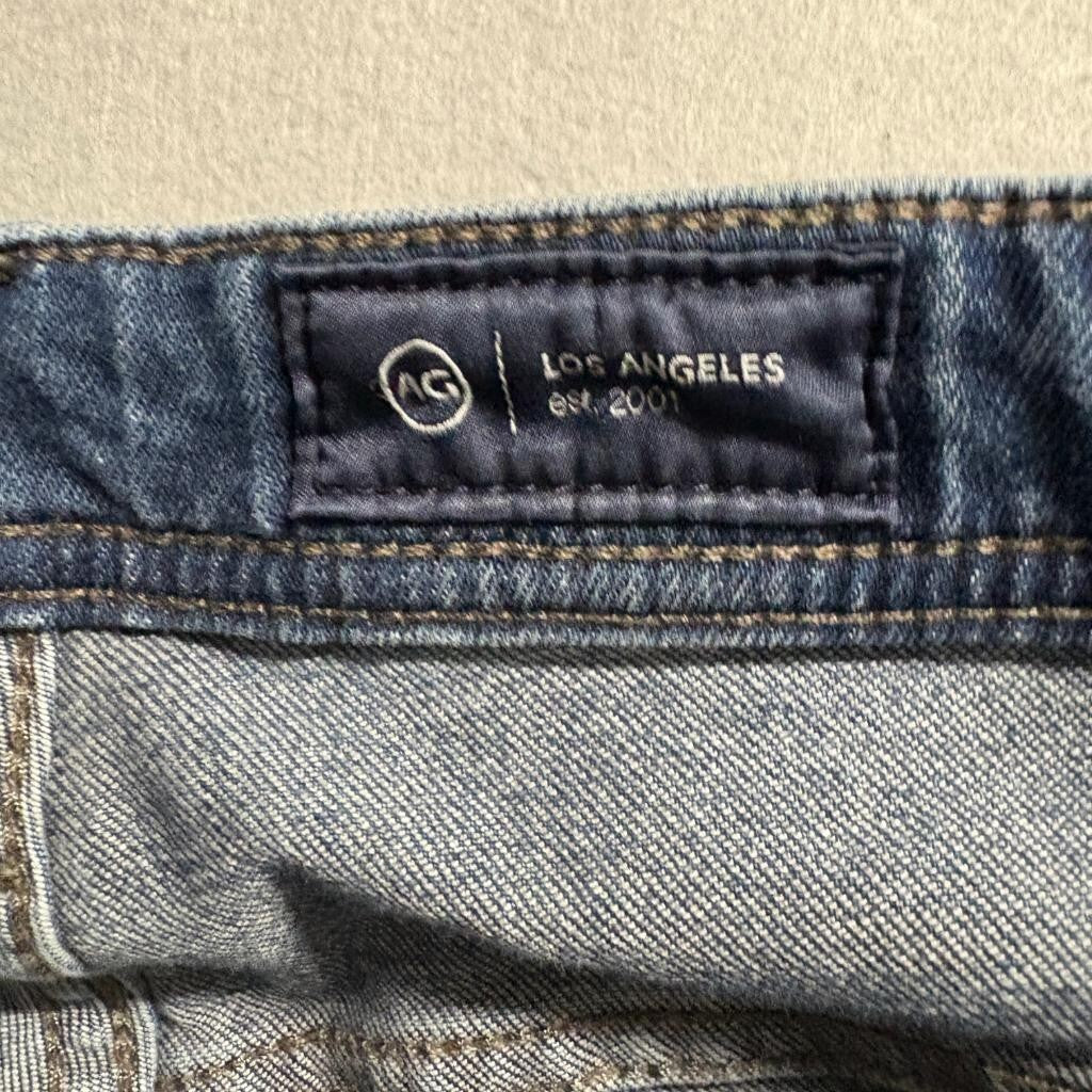 AG Adriano Goldschmied Everett Slim Straight Jeans Mens 33x34 Blue Italian