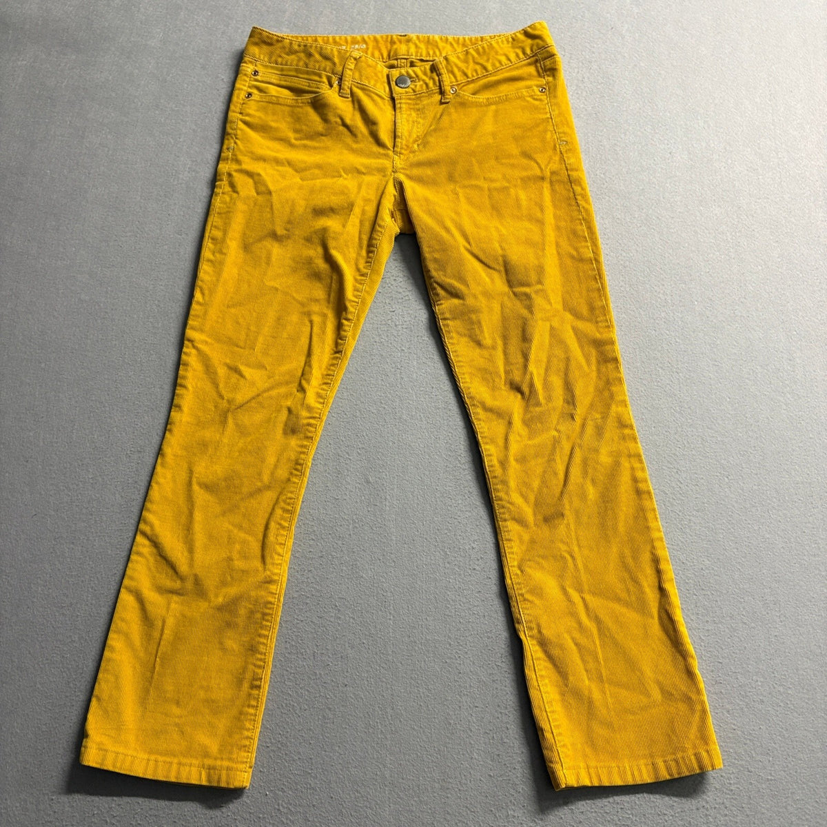 Gap 1969 Real Straight Corduroy Pants Womens 28/6 Yellow Gilded Gold Stretch