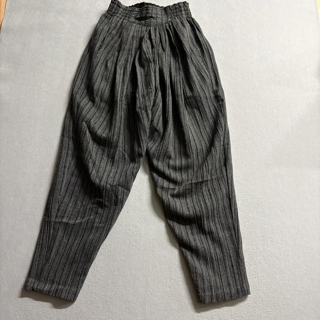 Henri Bendel Vintage Wool Blend Striped Harem Pants Womens Gray Pleated