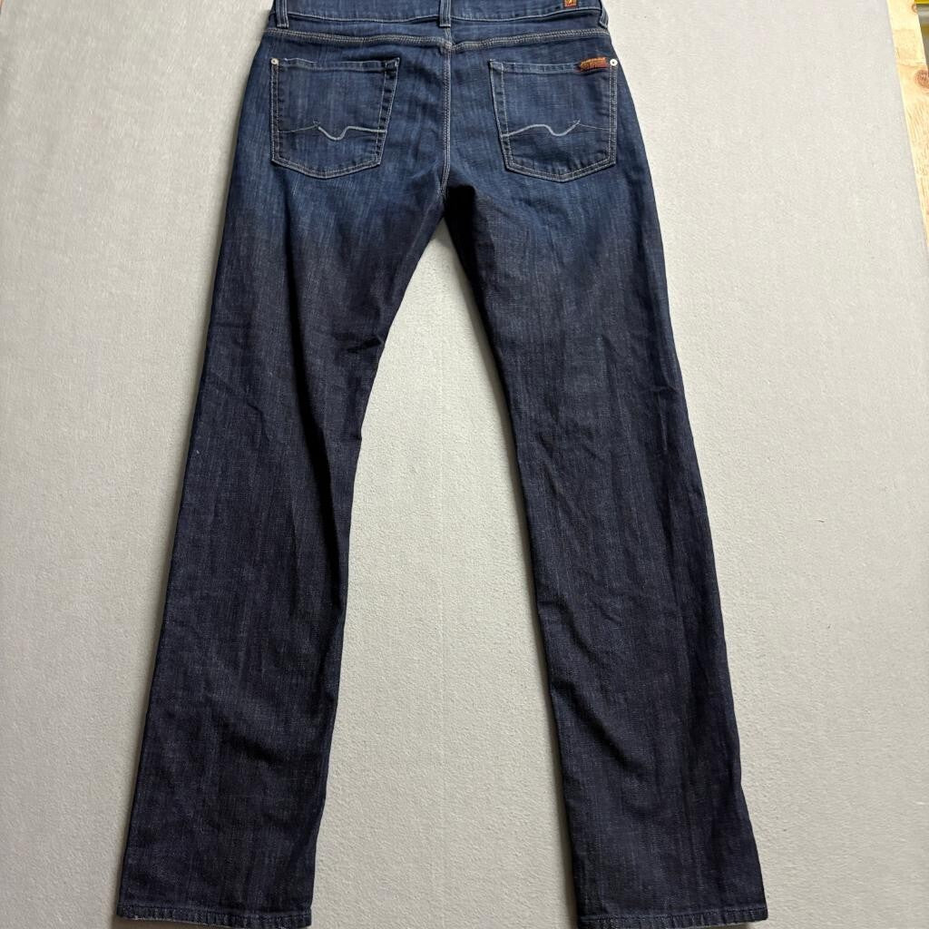7 For All Mankind Slimmy Jeans Mens 32x31 Dark Wash Stretch Slim Straight Denim