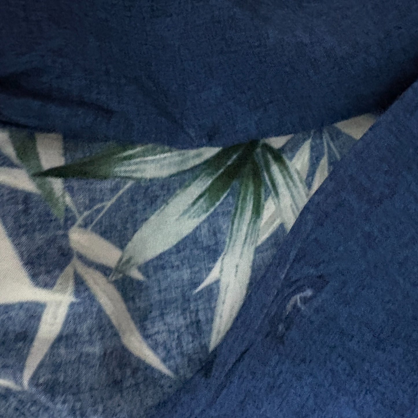 Paradise Found Hawaiian Aloha Shirt 4XL Fits Like 4XL Blue Bamboo Rayon Camp Mad