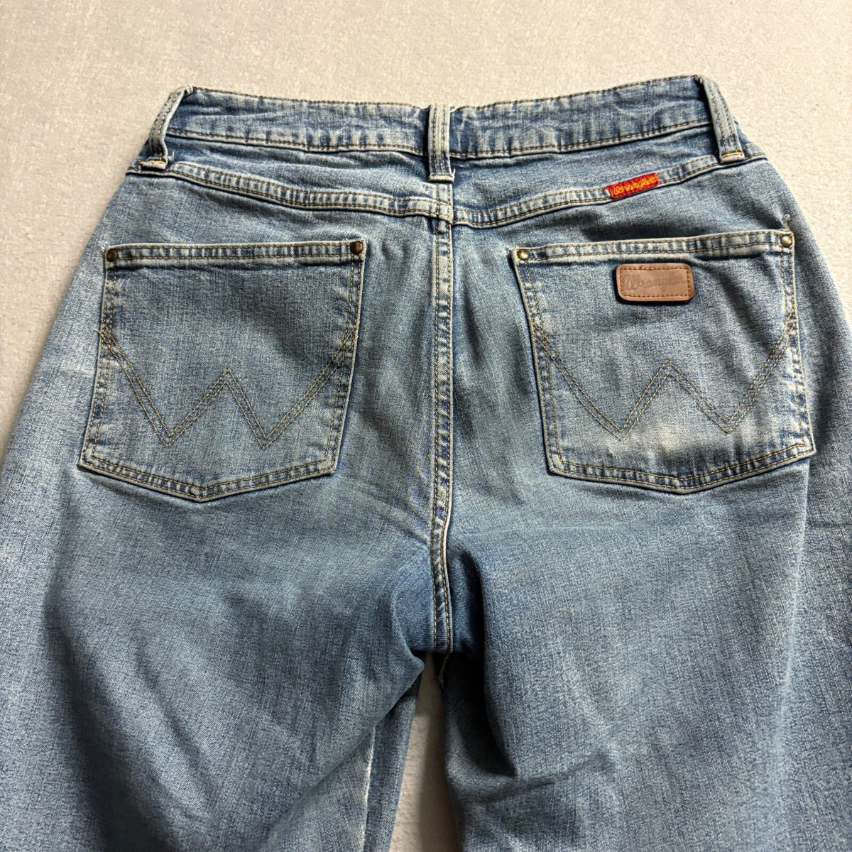 Wrangler High Rise Straight Leg Denim Jeans Womens Blue Size 27x28 Vintage Style