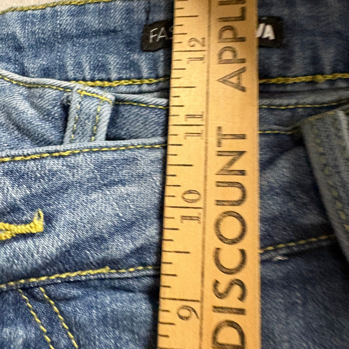 Fashion Nova Distressed Asymmetrical Jeans Womens Size 9 Blue Denim Skinny Leg