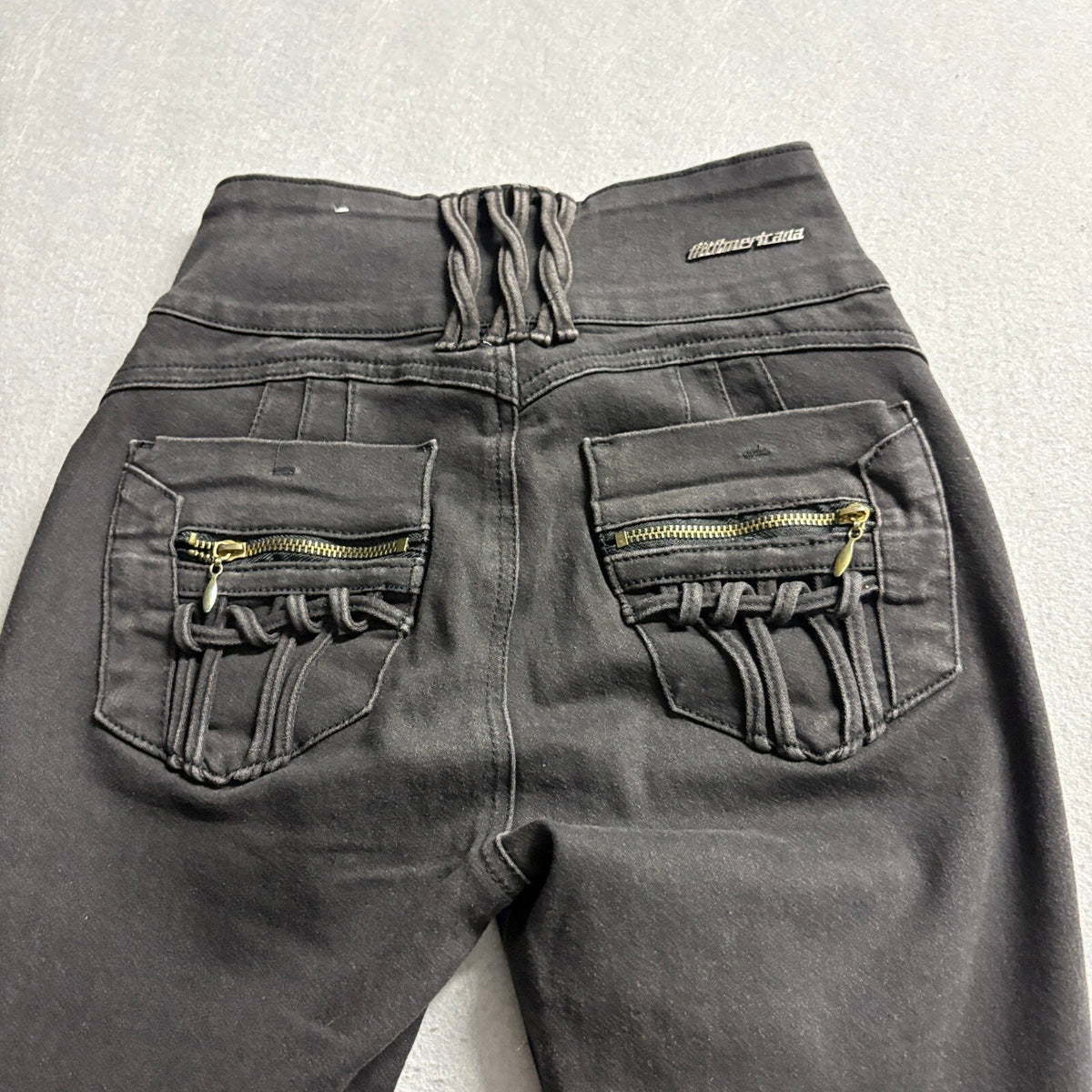 All Americana Jeans Womens Size 0 Waist 22 Black High Rise Skinny Stretch Denim