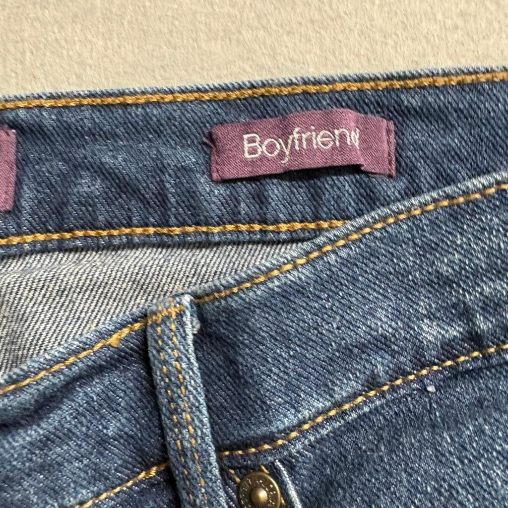 Gloria Vanderbilt Boyfriend Jeans Womens 14 Medium Wash Blue Stretch Denim
