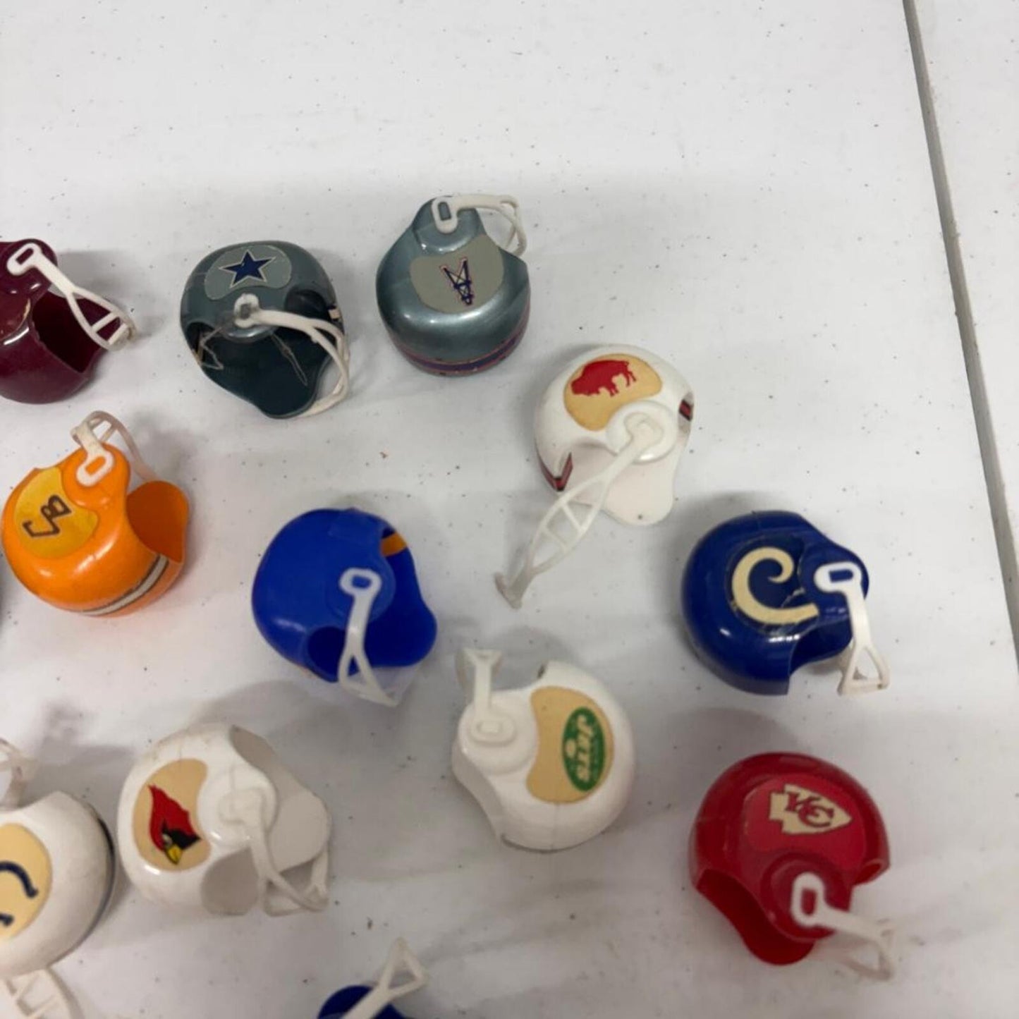 Vintage NFL Gumball Machine Pocket Helmets Lot of 24 Retro Mini Football Toys