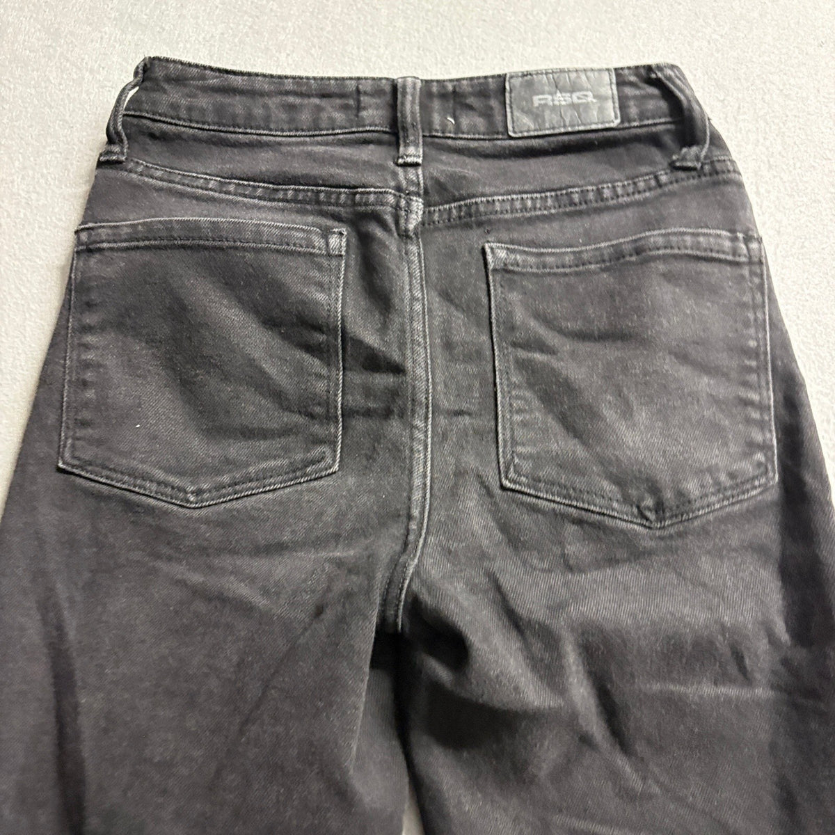 RSQ High Rise Flare Jeans Womens Size 25 Black Denim Stretch Pants