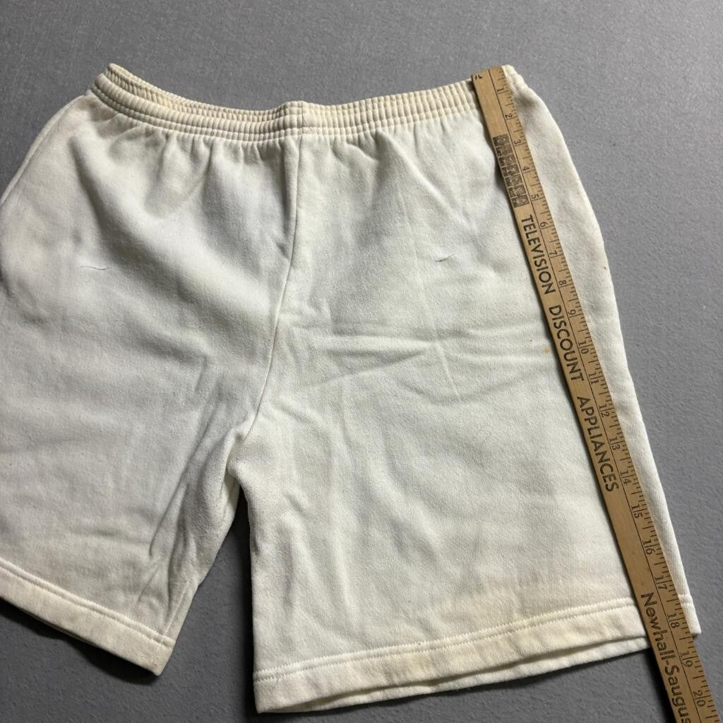 Vintage JE Morgan Sweat Shorts Mens Large White Cotton Blend Fleece Made in USA