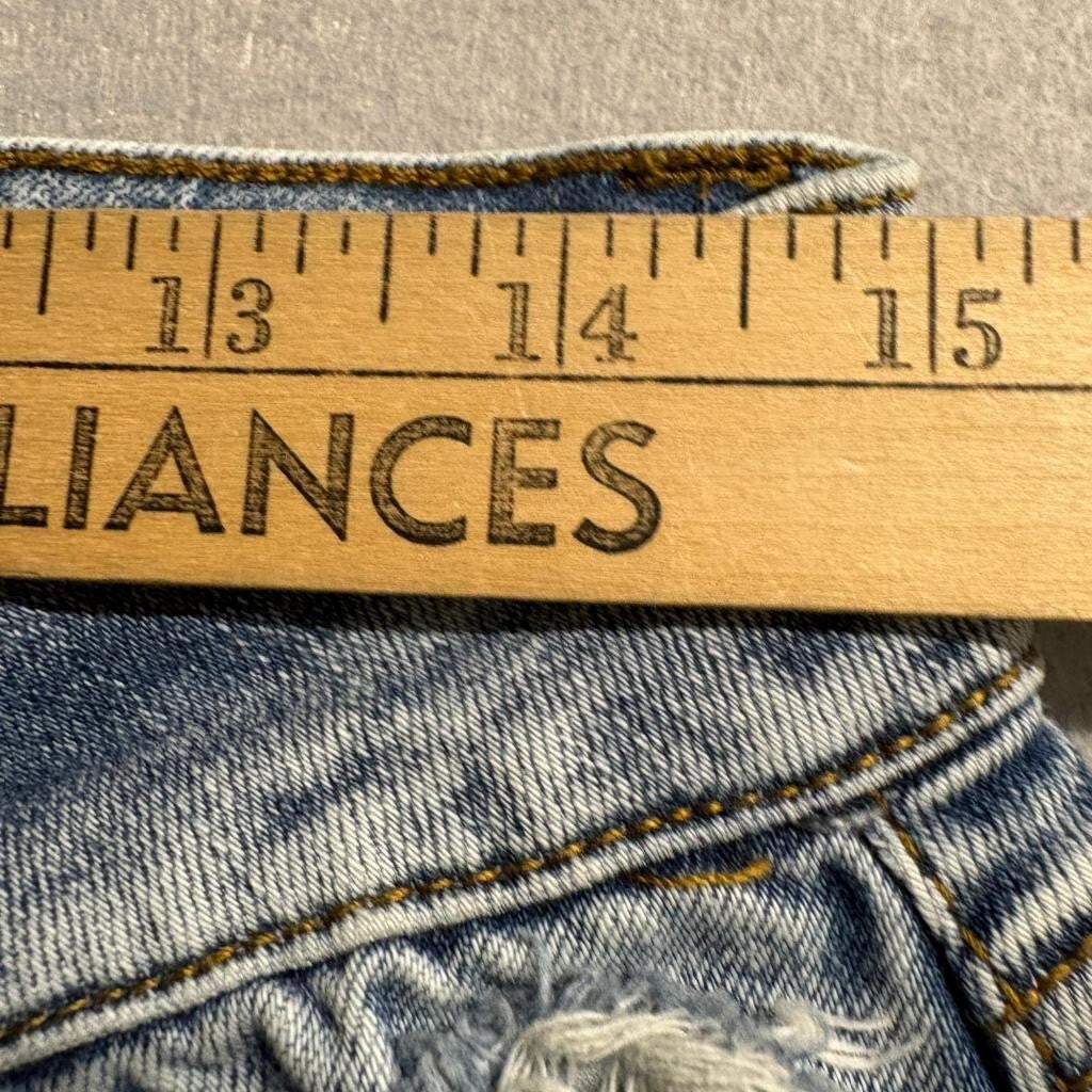 Rewash Vintage Reunion High Rise Distressed Jeans Womens Size 9 Acid Wash Fringe