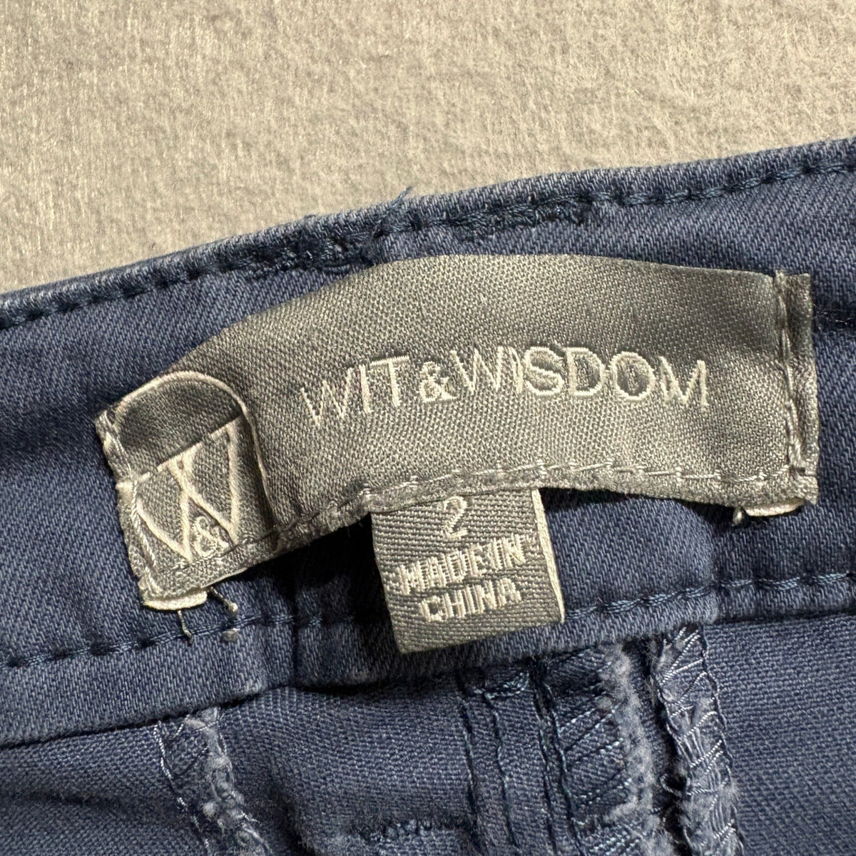 Wit & Wisdom Pants Womens Size 2 Blue Utility Cargo Stretch Skinny Ankle Chino
