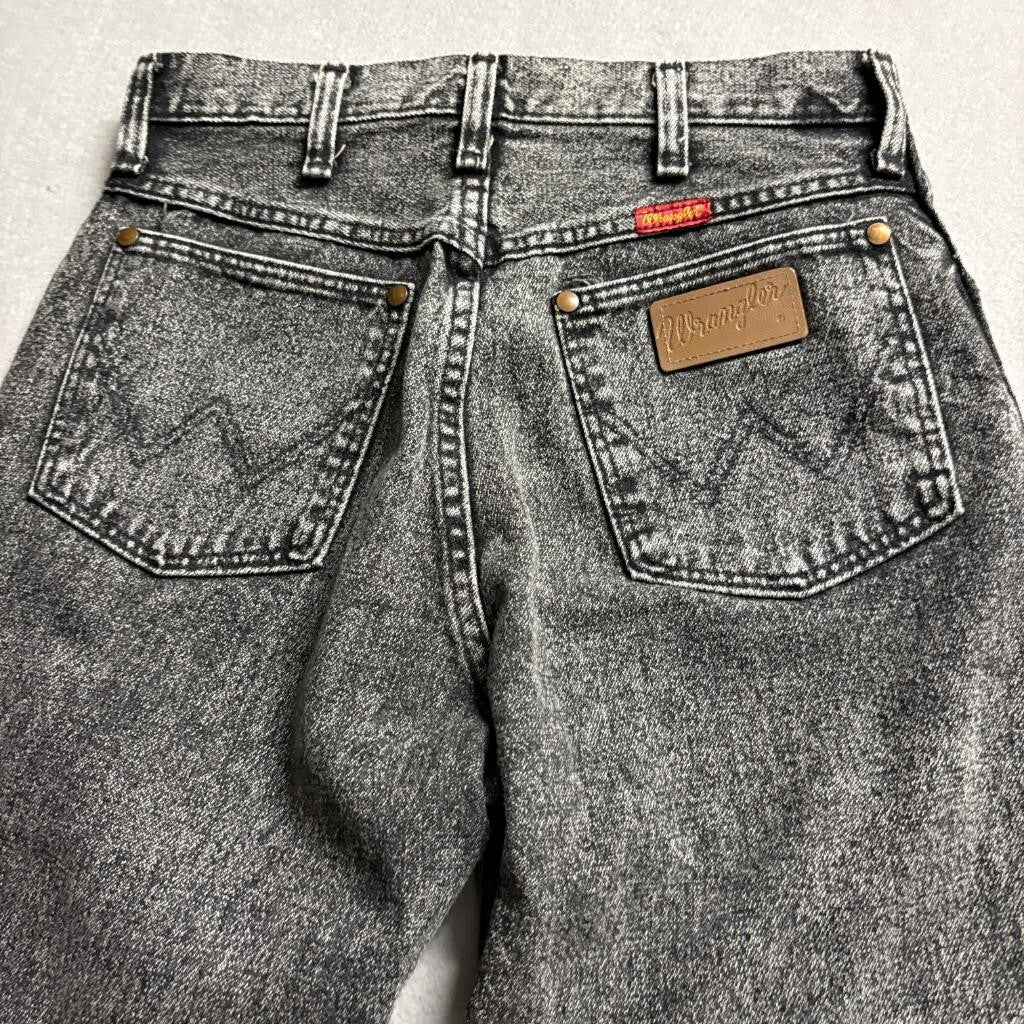 Vintage Wrangler 14MWZBF Acid Wash Jeans Womens Size 9x34 Gray Denim Made in USA