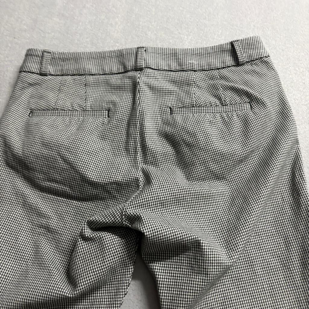 Banana Republic Sloan Pants Womens 2P Black White Houndstooth Raw Hem Crop