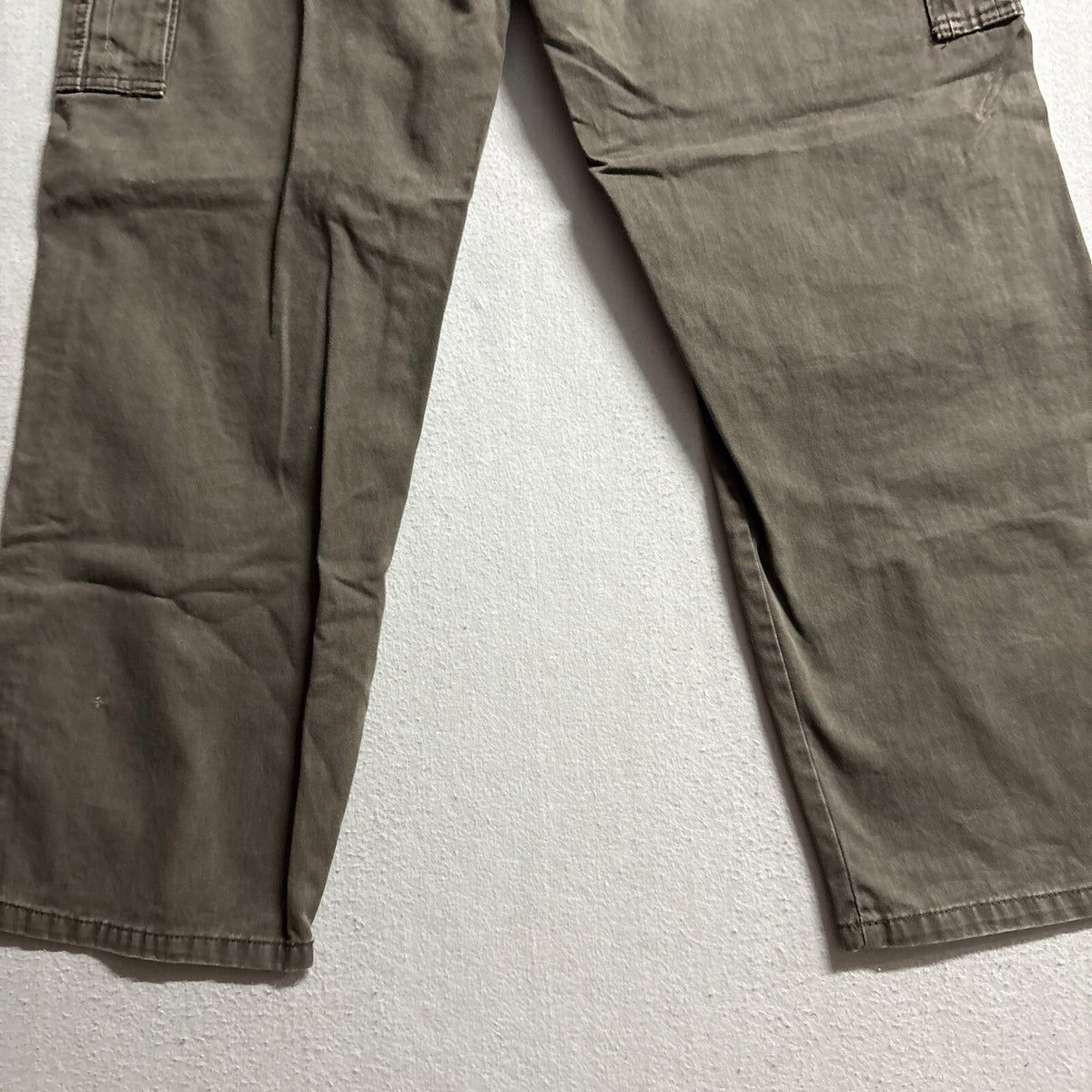 Wrangler Cargo Pants Mens 36x30 Gray Brown Canvas Utility Work Casual Loose Fit