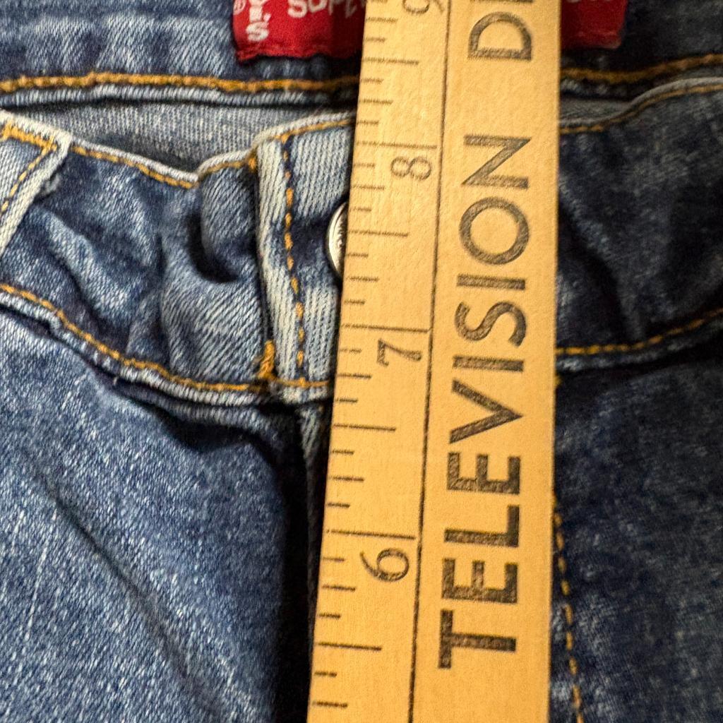 Levis 518 Superlow Bootcut Jeans Womens 7 JR S Blue Denim Stretch Low Rise