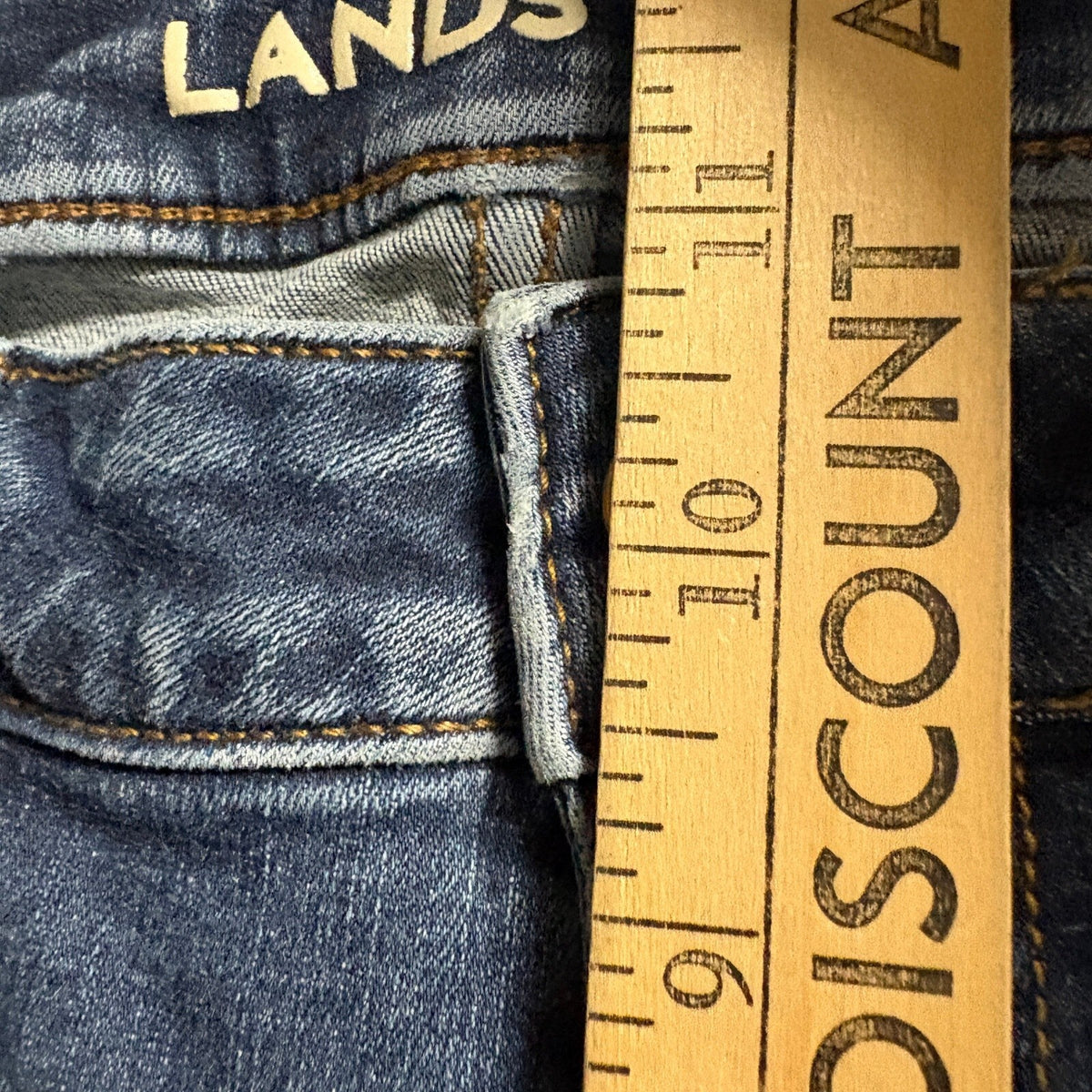 Lands End Mid Rise Curvy Bootcut Jeans Womens Size 10 Blue Denim Stretch