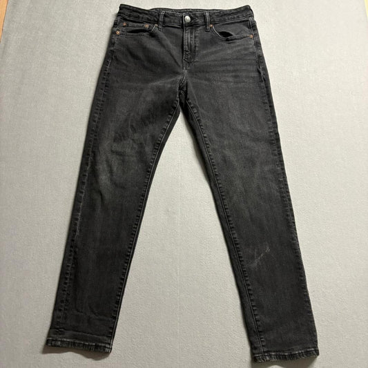 American Eagle Jeans Mens 32x32 Black Slim Straight Stretch Denim Pants 33x30