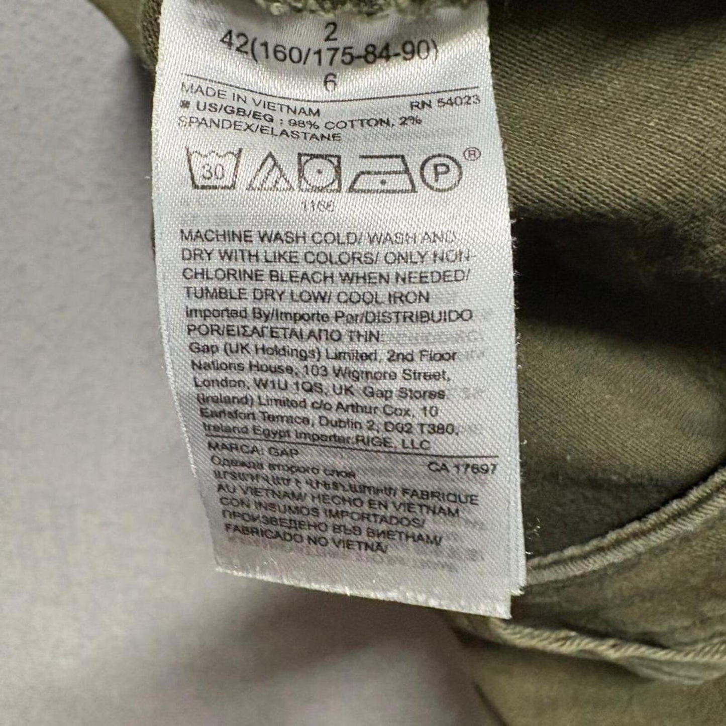 Gap High Rise Universal Legging Cargo Pants Womens Size 2 Olive Green Stretch