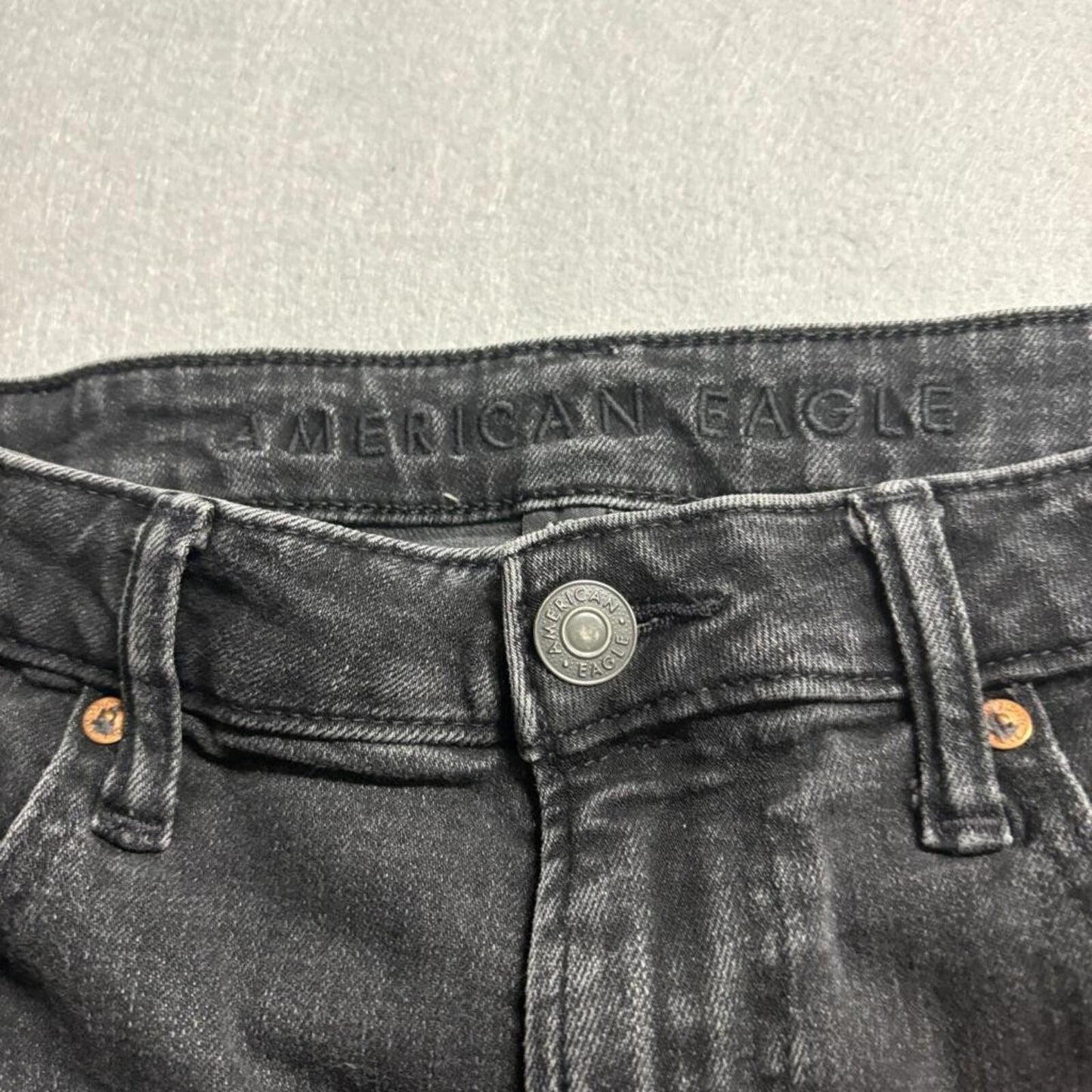 American Eagle Jeans Mens 32x32 Black Slim Straight Stretch Denim Pants 33x30