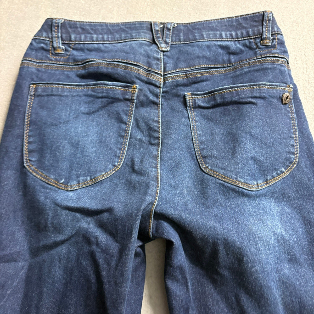 Democracy Absolution Jeans Womens Size 2P Blue Stretch Raw Hem Straight Leg