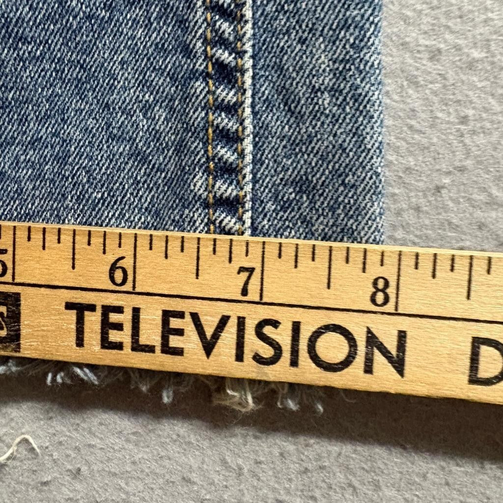 A.P. Studio Womens Jeans Size 1 Blue Denim Raw Frayed Hem Straight Leg Korea