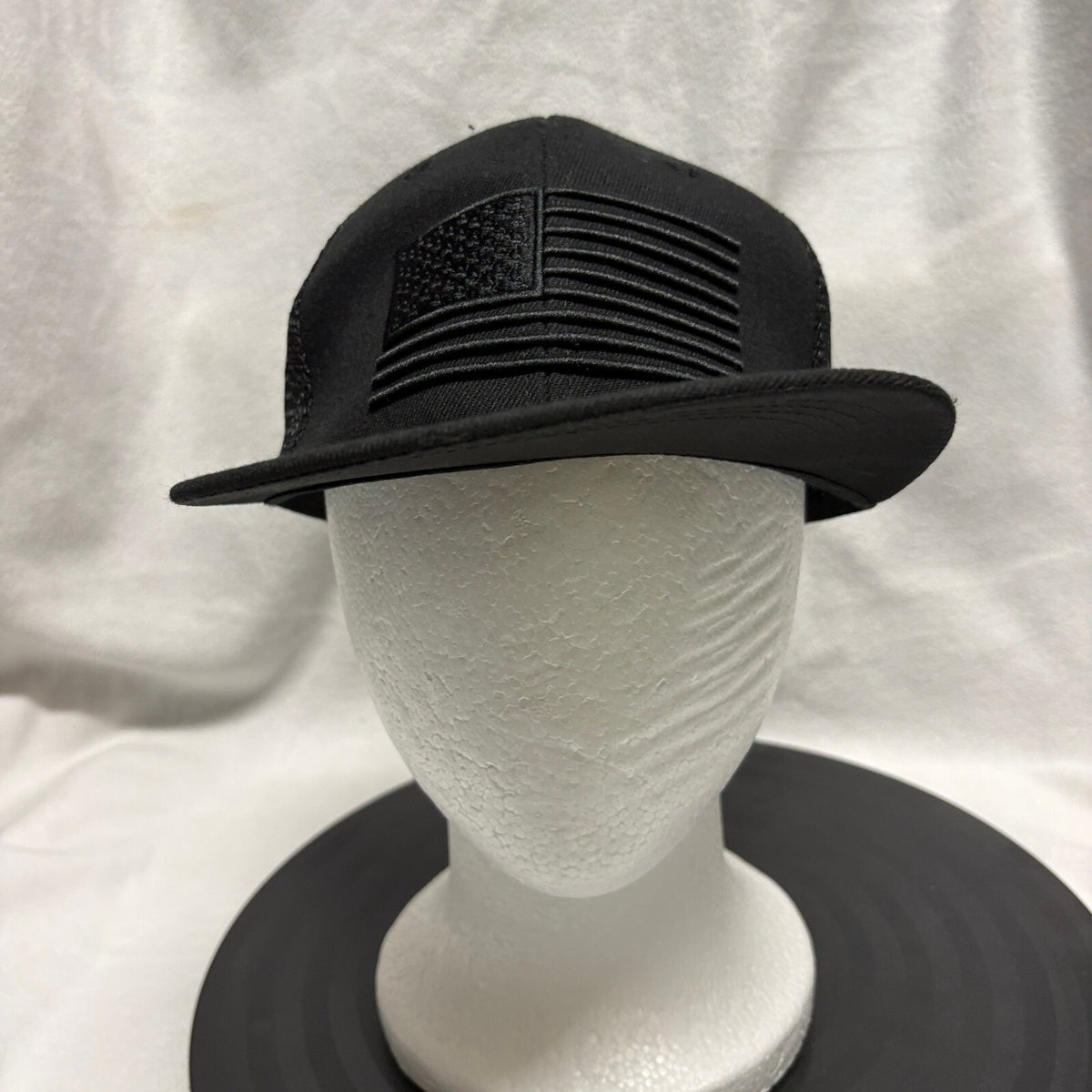 Blackout US American Flag Trucker Hat Mens Black Mesh Back Snapback Cap