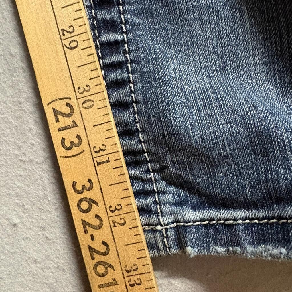 Miss Me Bootcut Jeans Womens 29 Blue Distressed Embellished JP6187B Inseam 32