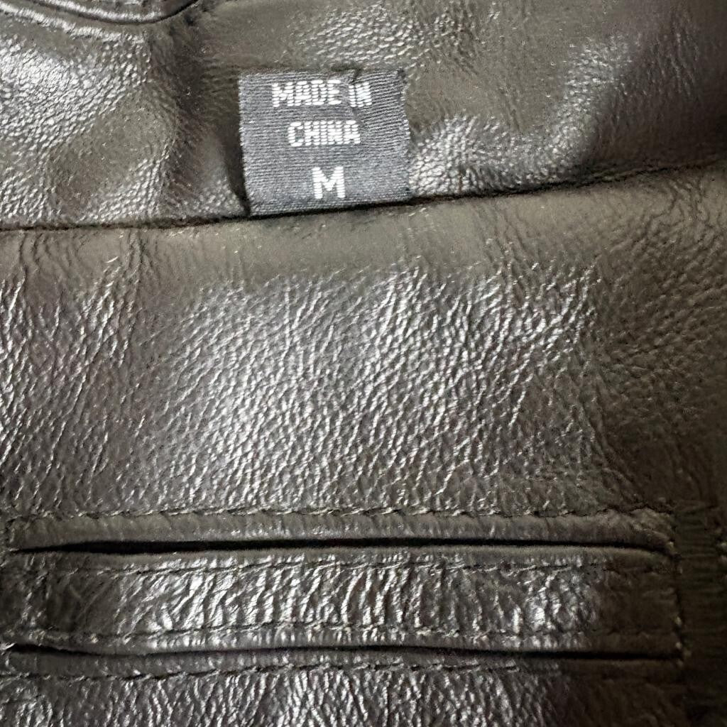 Excelled Leather Jacket Mens Medium Black 3 Button Blazer Sport Coat Genuine