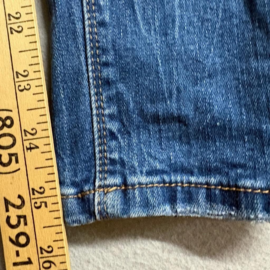 I & M Premium Jeans Womens Size 9 Blue Mid Rise Distressed Ripped Knee Skinny
