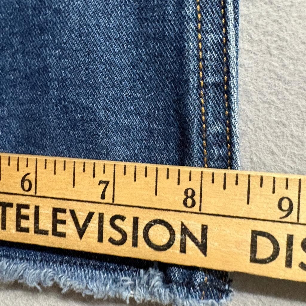 Vigoss Marley Crop Boot Jeans Womens 27 Blue Denim Raw Hem Stretch Mid Rise