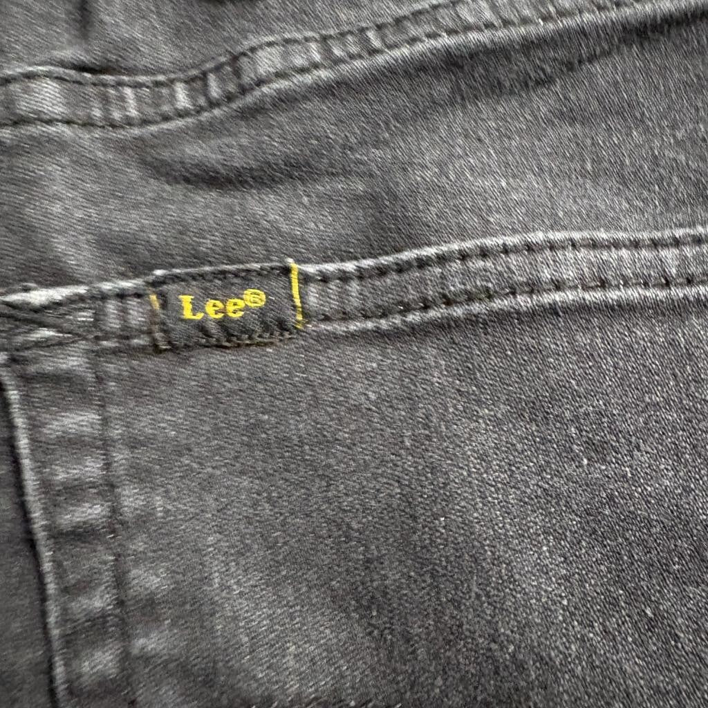 Lee Boys Jeans Size L 14/16 Black Denim Elastic Waist Drawstring Stretch