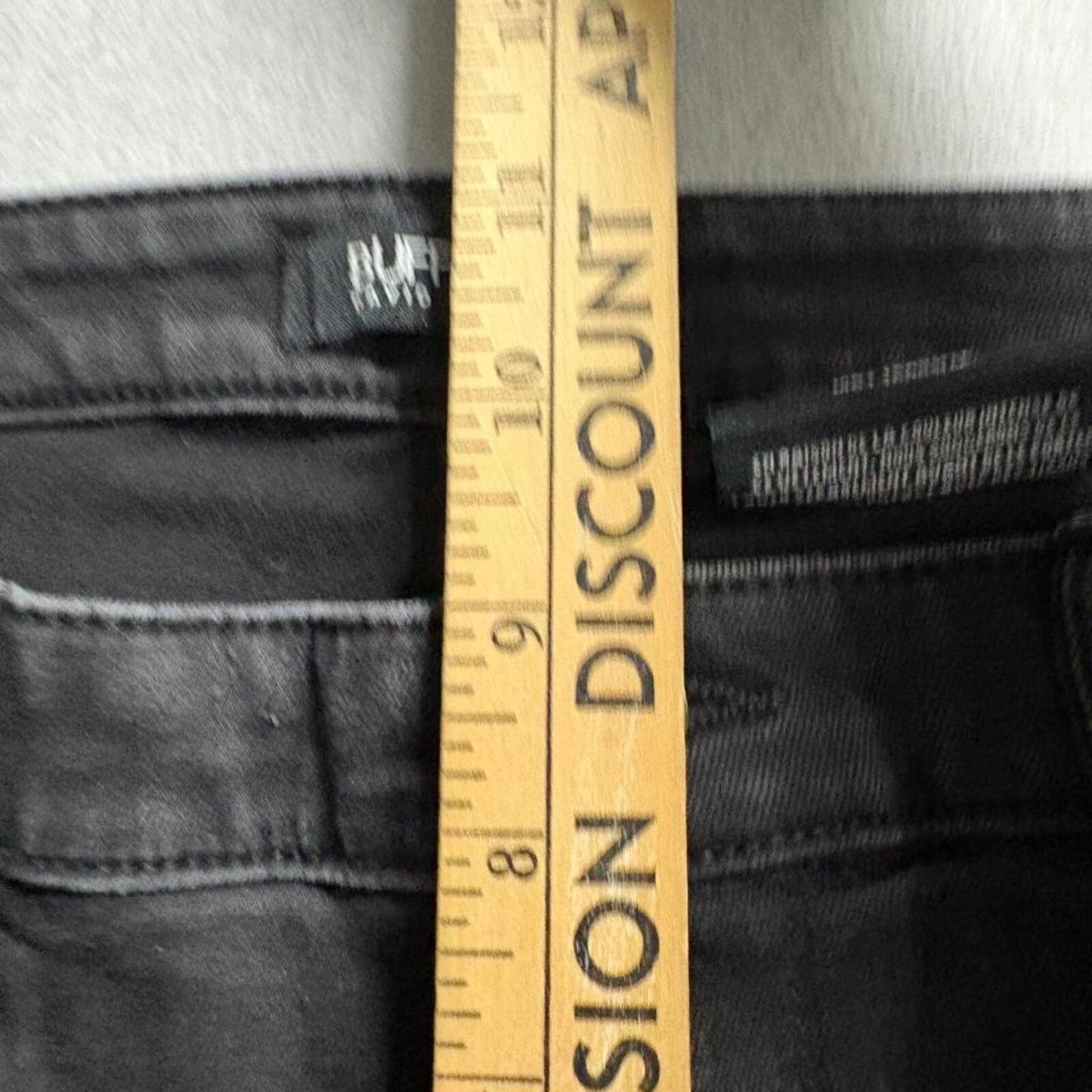 Buffalo David Bitton Jess Jeans Womens 8/29 Black Rip & Repair Mid-Rise Skinny