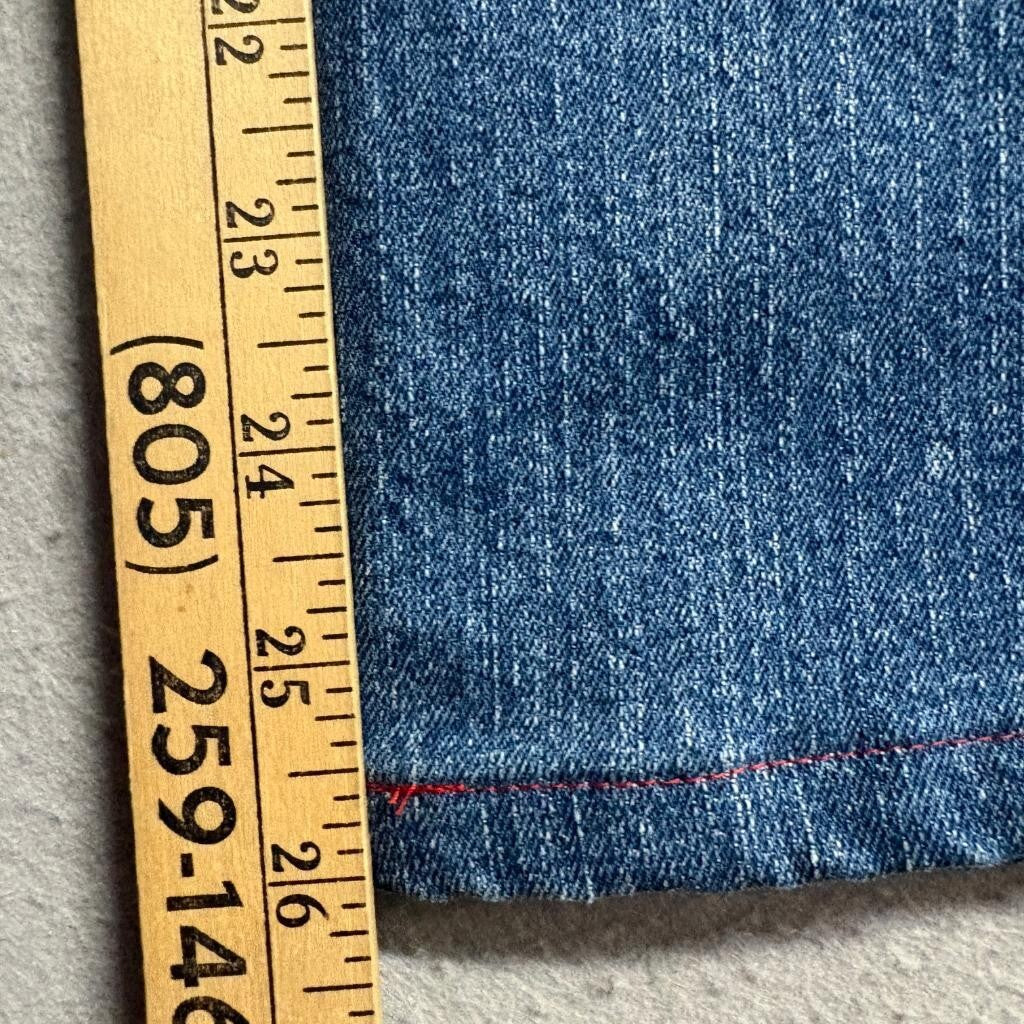 Wrangler Aura Womens Jeans Size 14 Short Rise Blue Denim Bootcut Stretch