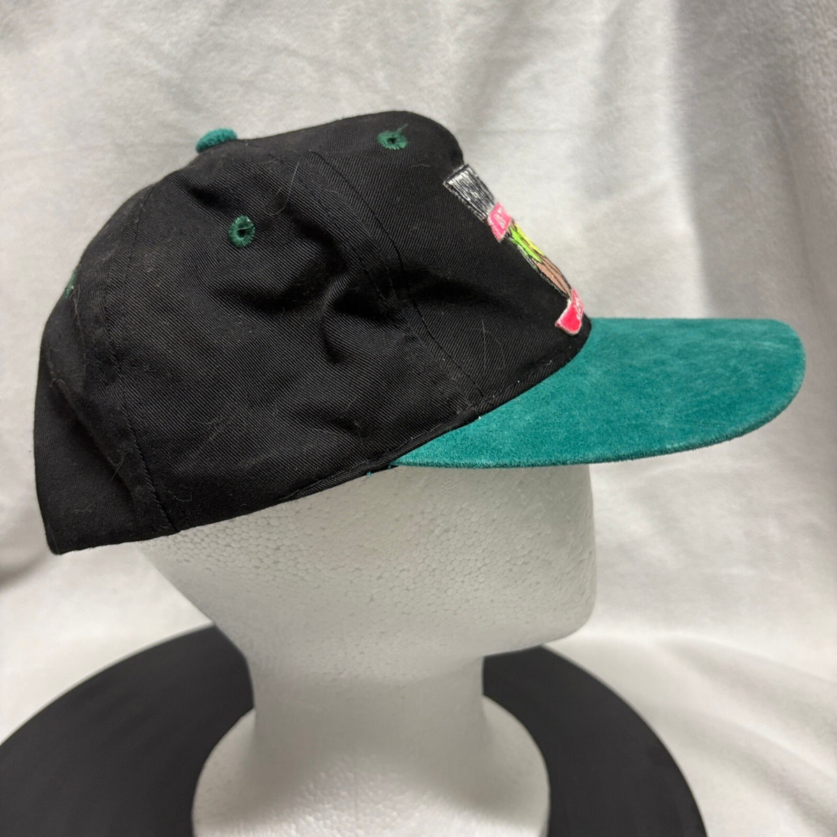 Vintage Puerto Vallarta Don't Touch Just Look Snapback Hat Suede Brim Black - Photo 3