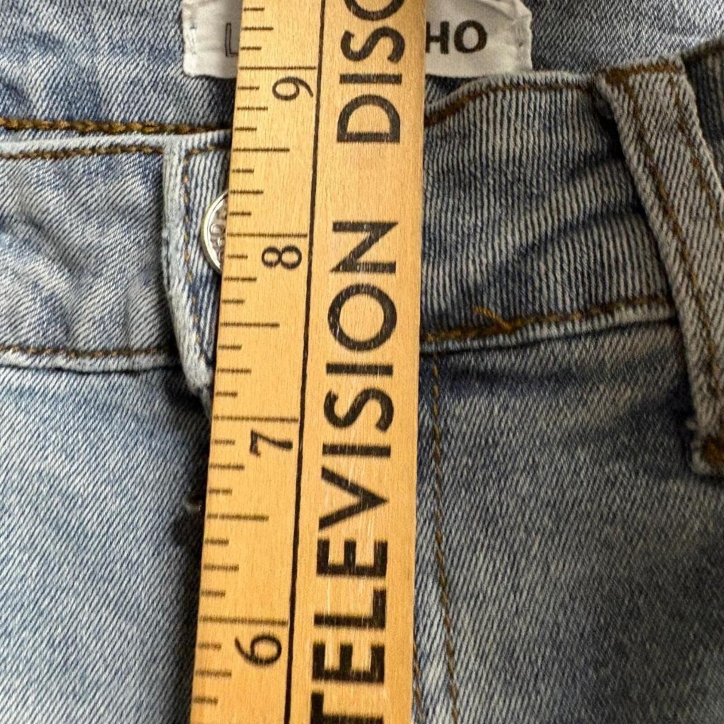 Love Soho Lace Up Side Jeans Womens Size 3 Light Wash Wide Leg Denim Stretch