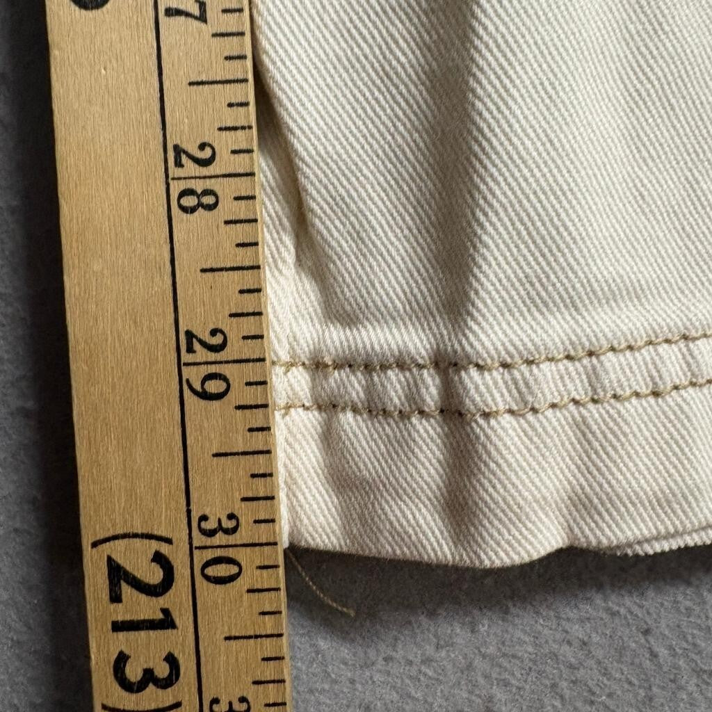 Fashion Nova Carpenter Pants Womens 13 Cream Beige Denim Utility Cargo Wide Leg