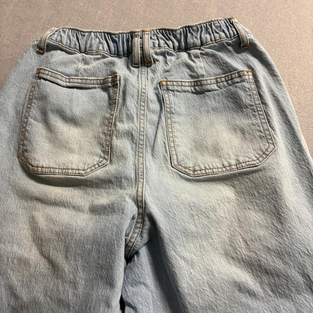 No Boundaries Cargo Jeans Womens Small 4-6 Light Wash Wide Leg Elastic Waist