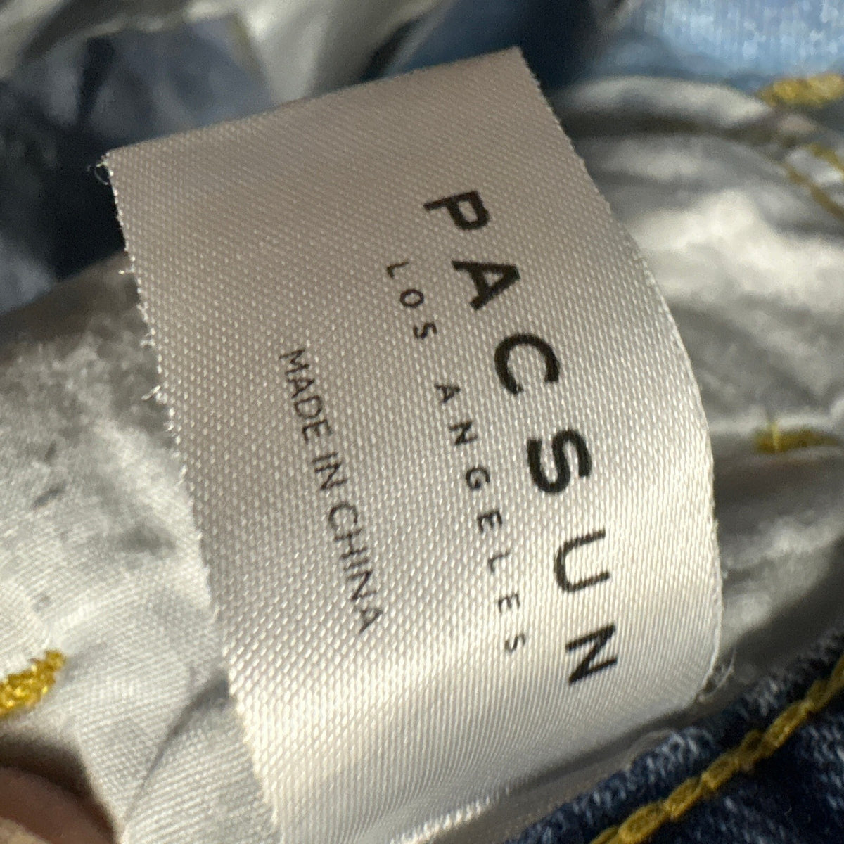PacSun Two Tone High Rise Straight Jeans Womens Size 30 Raw Hem Blue Denim