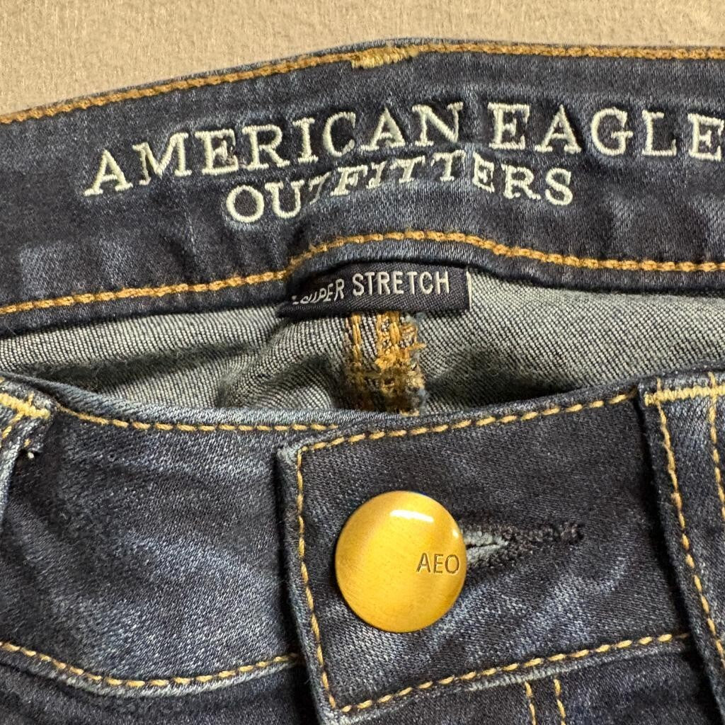 American Eagle Super Stretch Jegging Womens Size 2 Short Dark Wash Blue Denim