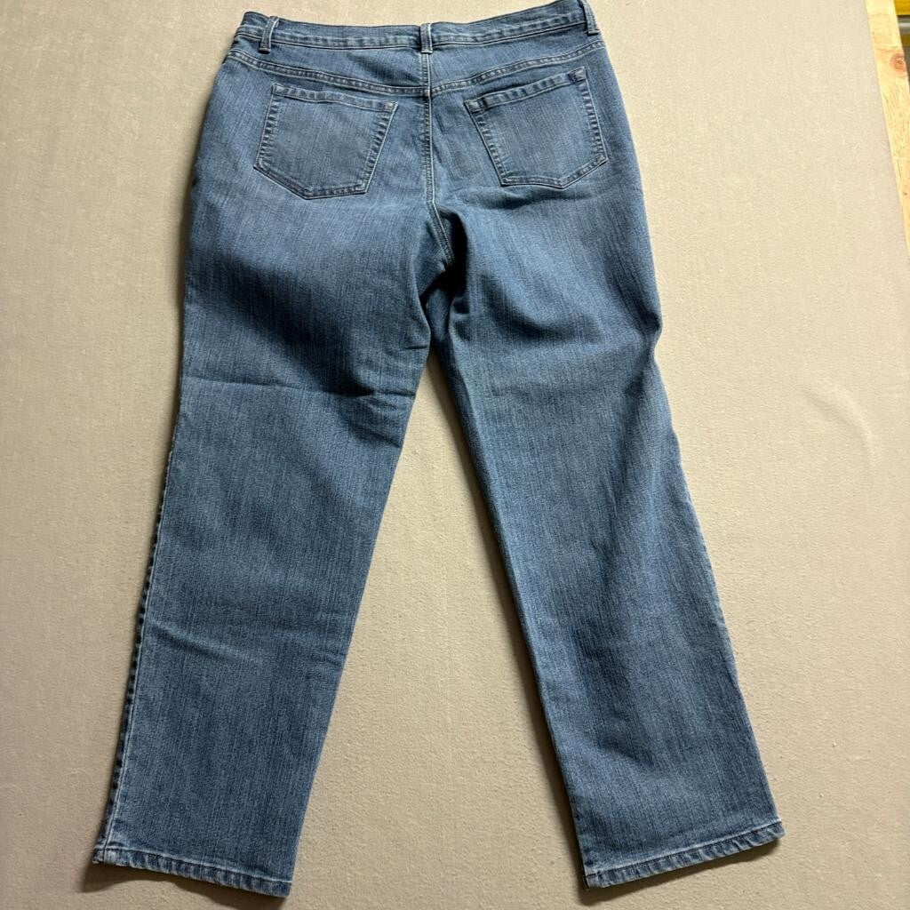 Gloria Vanderbilt Amanda Jeans Womens 16W Blue Denim Stretch Straight Leg Pants