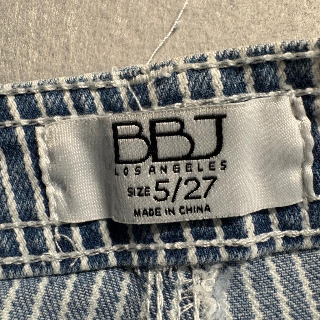 BBJ Los Angeles Carpenter Pants Womens Size 5 27 Blue White Striped Straight Leg