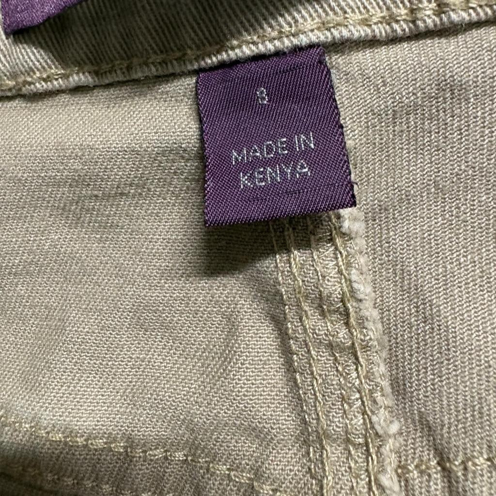 Gloria Vanderbilt Amanda Capri Jeans Womens Size 8 Khaki Brown Stretch Denim