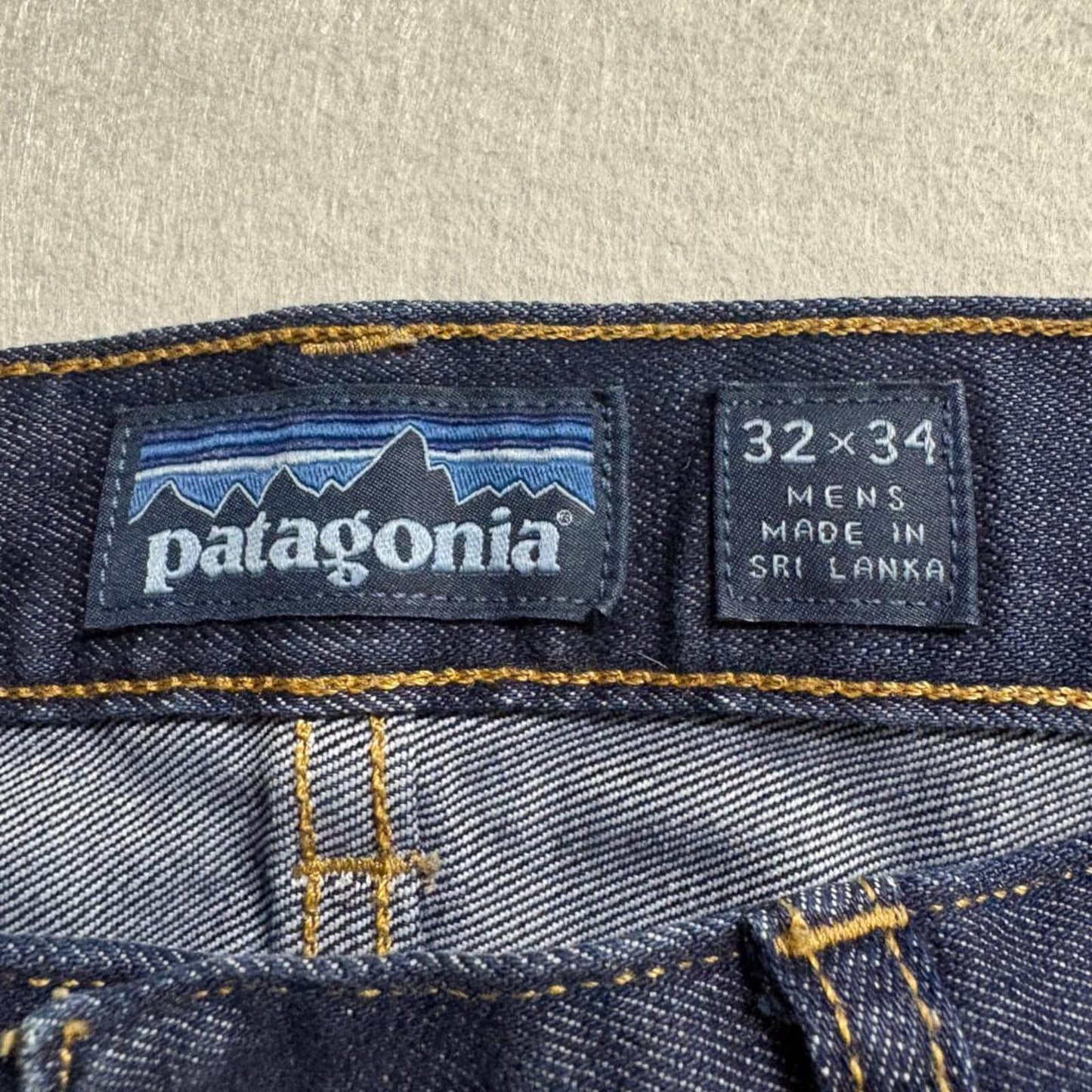 Patagonia Straight Fit Stretch Jeans Mens 32x34 Organic Cotton Blue Denim
