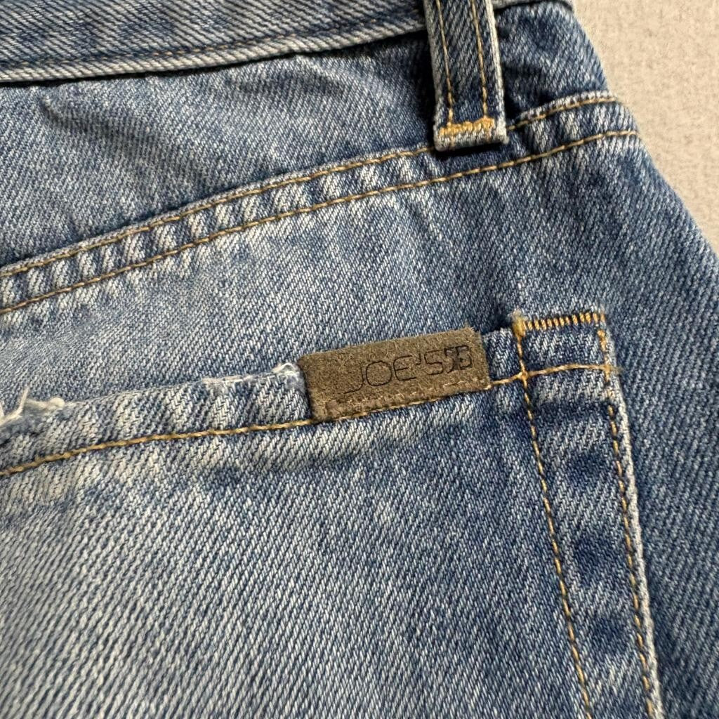Joe's Jeans The Smith High Rise Straight Ankle Rhinestone Distressed Blue 23