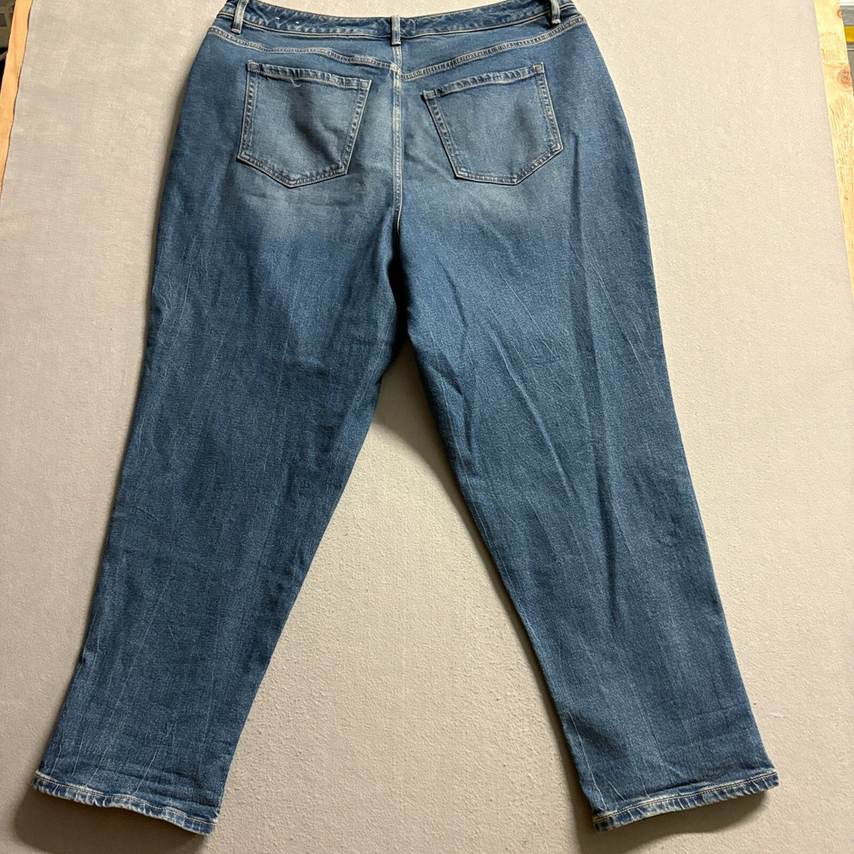 Lane Bryant Boyfriend Jeans Womens 18 Blue Mid Rise Stretch Denim Plus Size
