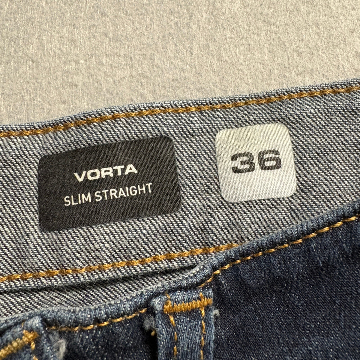 Volcom Vorta Slim Straight Jeans Mens 36 Dark Wash Stretch Denim Blue Skate