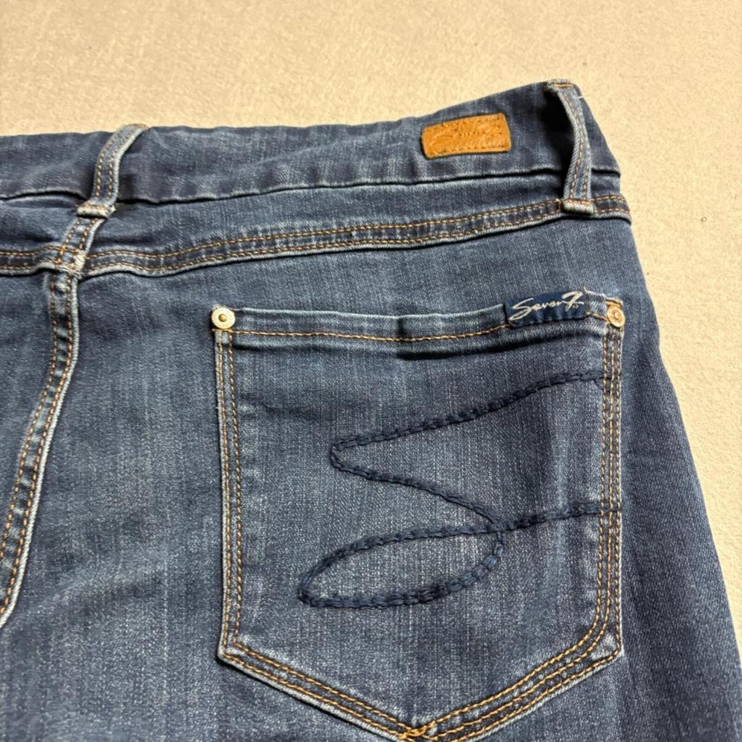 Seven7 Jeans Womens Size 16 Skinny Blue Denim Stretch Medium Wash