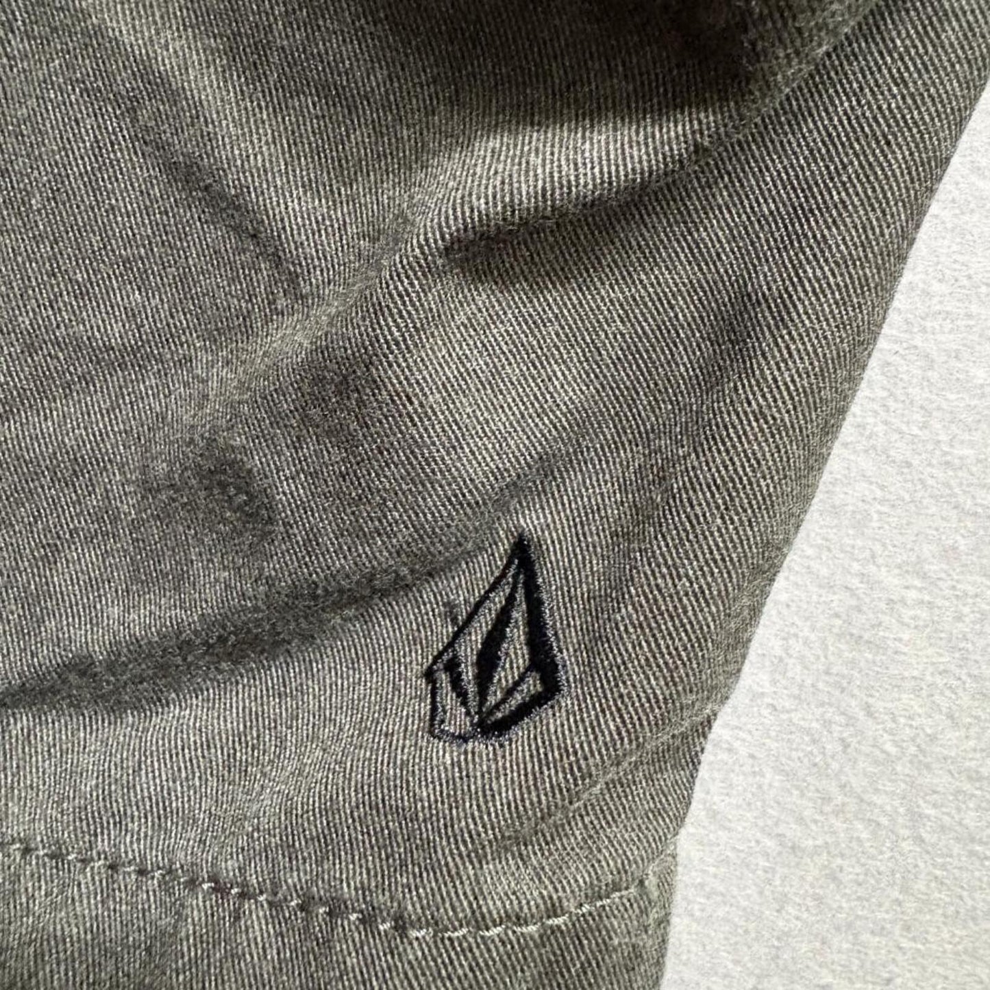 Volcom Chino Shorts Mens 38 Gray Green Stretch Casual Skateboarding Flat Front