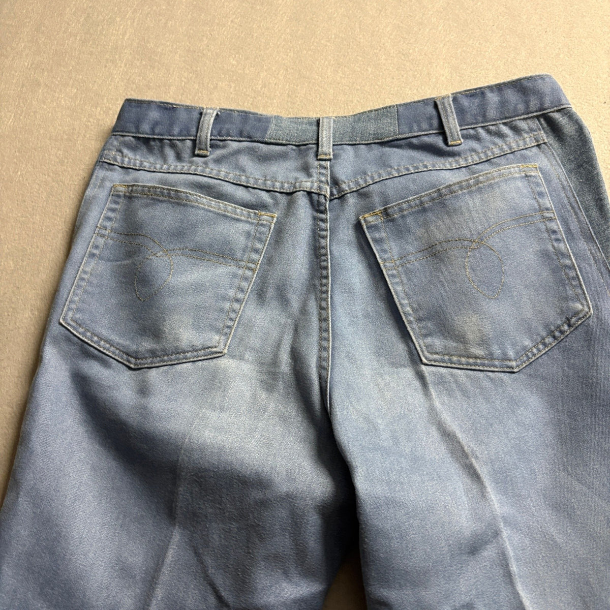 Vintage Towncraft Jeans Mens 32x25 Blue Denim Polyester Blend Straight Leg
